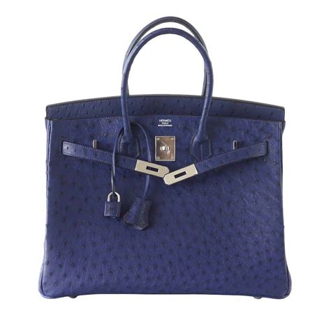 hermes blue iris ostrich birkin 35|Hermes Blue Ostrich Birkin .